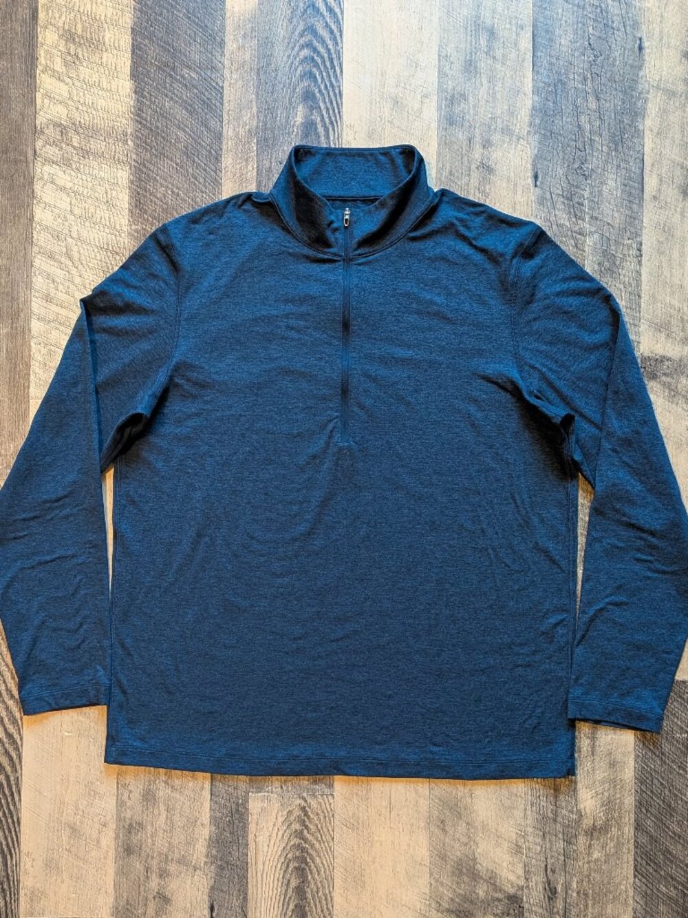 Lululemon Long Sleeve Shirt XL Half Zip Mock Neck Heathered Blue